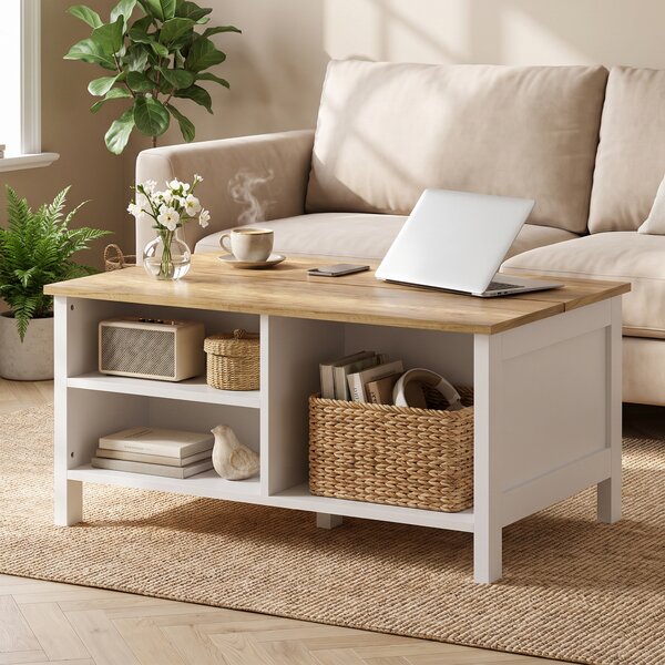 HOMCOM Ladă de Depozitare pentru Interior, 80x60x40 cm, cu Capac Rabatabil, Stil Nordic, Culoare Lemn | Aosom Romania
