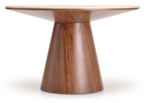 Masă Houston 2152Marmură brună, Nuc, 8cm, Piatră sinterizată, MDF, Furnir din lemn natural