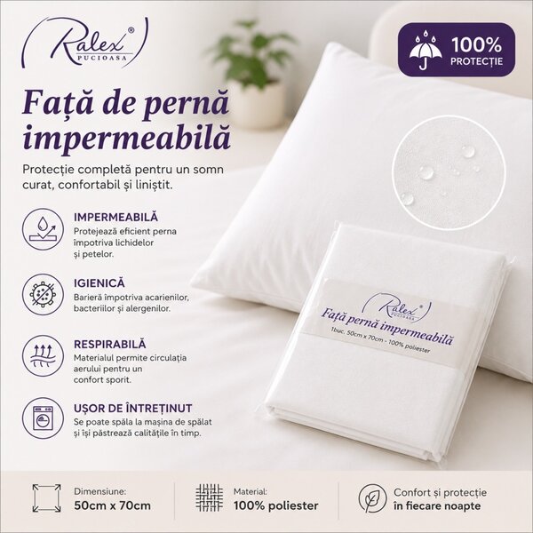 Protecție Pernă Impermeabilă AquaStop 50 x 70