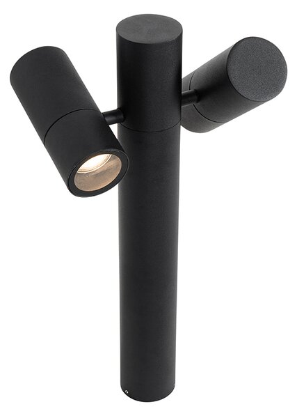 Lampă de exterior pe stativ neagră 50 cm 2 lumini reglabile - Duo