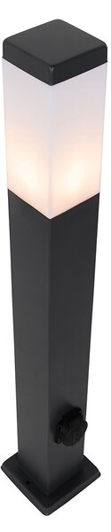 Lampă de exterior gri închis 80 cm cu soclu IP44 - Malios