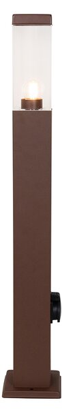 Lampă de exterior maro ruginiu 80 cm cu priză IP44 - Malios