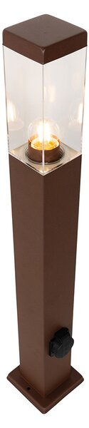 Lampă de exterior maro ruginiu 80 cm cu priză IP44 - Malios
