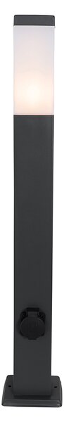 Lampă de exterior gri închis 80 cm cu soclu IP44 - Malios