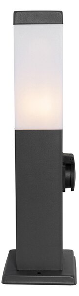 Lampă de exterior gri închis 45 cm cu priză IP44 - Malios