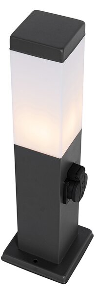 Lampă de exterior gri închis 45 cm cu priză IP44 - Malios