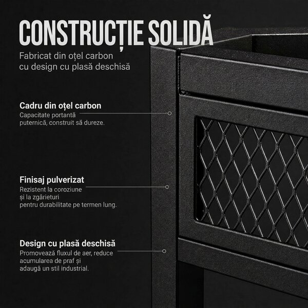 HOMCOM Suport de perete pentru vin cu LED, stil industrial, metal negru | Aosom Romania