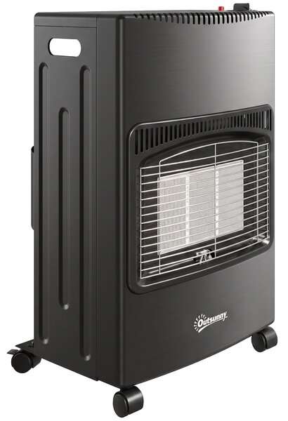 Outsunny Sobă pe Gaz 4,2 kW, 3 Trepte de Căldură, ODS, Oprire la Stingerea Flăcării, Anti-răsturnare | Aosom Romania