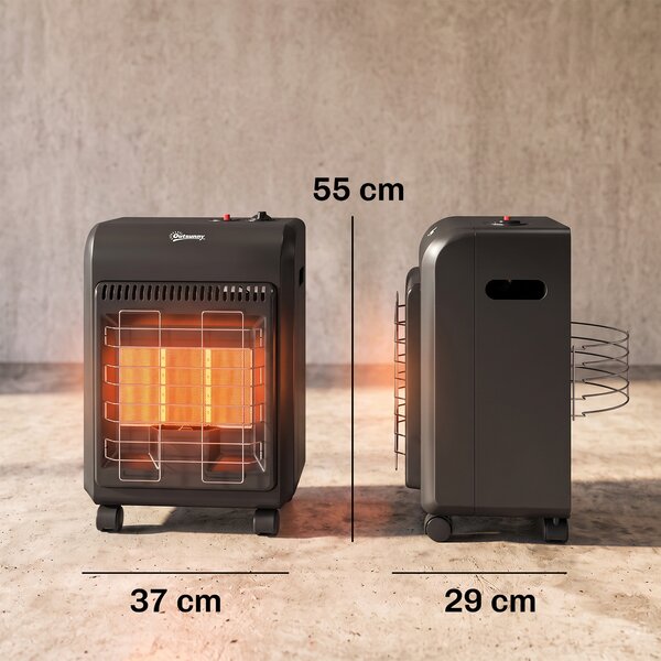 Outsunny Sobă pe Gaz Portabilă 4,2 kW, cu 3 Trepte de Căldură, Neagră | Aosom Romania