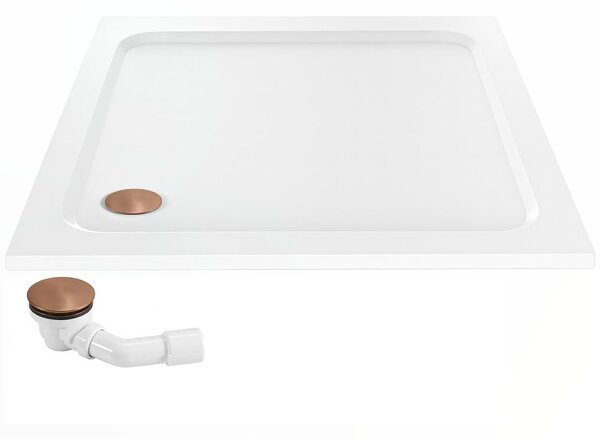 Rea, Cădiță de duș acrilică Rea Belmond Albă 80x80, KPL-04370
