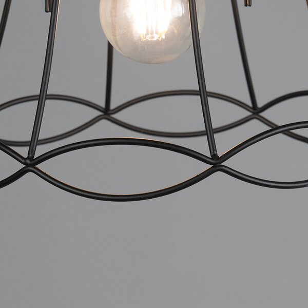 Lampă suspendată retro neagră 25 cm - Granny Frame