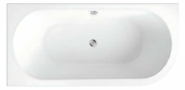 Cadă de baie de colț acrilică Rea Orion Stripe 160x75 cm, stânga, alb lucios, REA-W0072