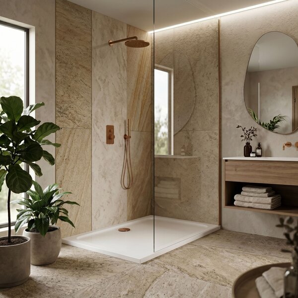 Rea, Cădiță de duș acrilică Rea Belmond Albă 80x100, KPL-04372