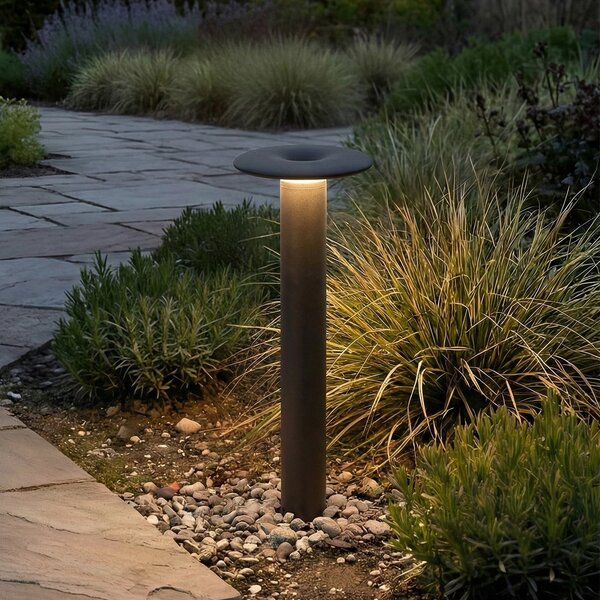 Lucande Bornă luminoasă LED Haloa, negru, înălțime 50 cm, IP54, Negru, Aluminiu, Modern