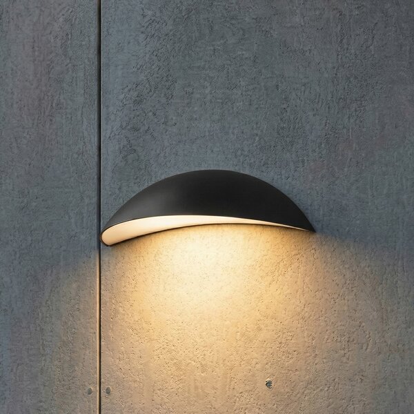 Lindby Aplică LED pentru exterior Zerino, negru, 34,5 cm, IP54, Negru, Aluminiu, Modern