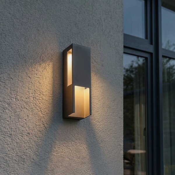 Lămpi de exterior Lindby, Enyra, Negru, Terasă, Aluminiu, Modern