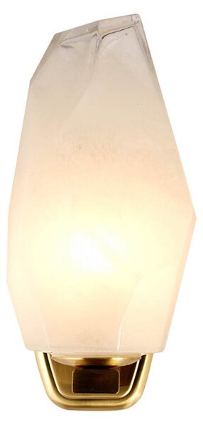 Searchlight Aplică de perete Rocky, 1 bec, culoarea alamei, oțel, sticlă, IP44, reglabil, Auriu / Alamă, Baie, Metal