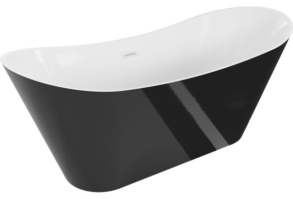 Mexen Celia, cadă de sine stătătoare 170 x 75 cm, alb-negru, preaplin alb, 52331707575-20