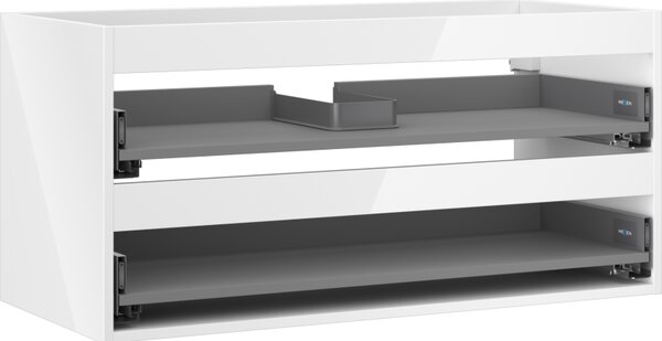 Mexen Box-A, dulap suspendat 100 cm, 2 sertare, alb lucios, 91AX0-1000-470-2-00