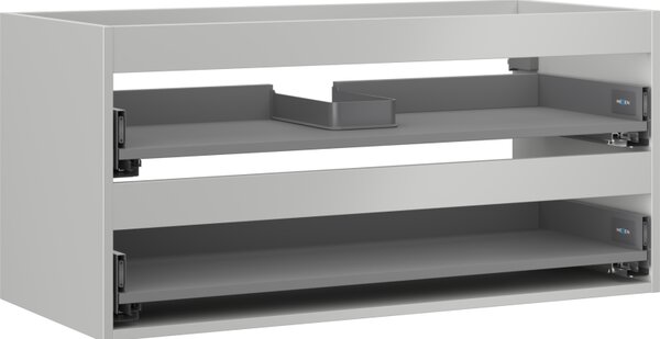 Mexen Box-A, dulap suspendat 100 cm, 2 sertare, gri mat, 91AX0-1000-470-2-62