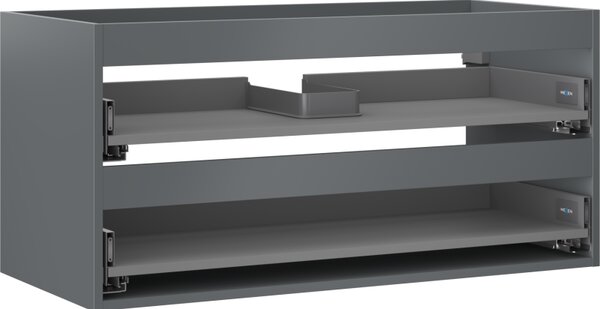 Mexen Box-A, dulap suspendat 100 cm, 2 sertare, grafit mat, 91AX0-1000-470-2-66