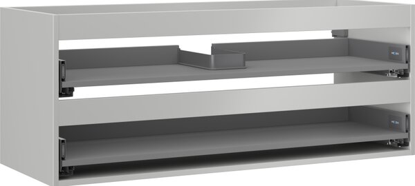 Mexen Box-A, dulap suspendat 120 cm, 2 sertare, gri mat, 91AX0-1200-470-2-62
