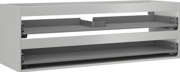 Mexen Box-A, dulap suspendat 140 cm, 2 sertare, gri mat, 91AX0-1400-470-2-62