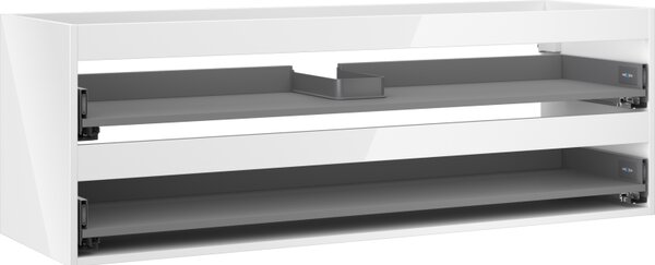 Mexen Box-A, dulap suspendat 140 cm, 2 sertare, alb lucios, 91AX0-1400-470-2-00