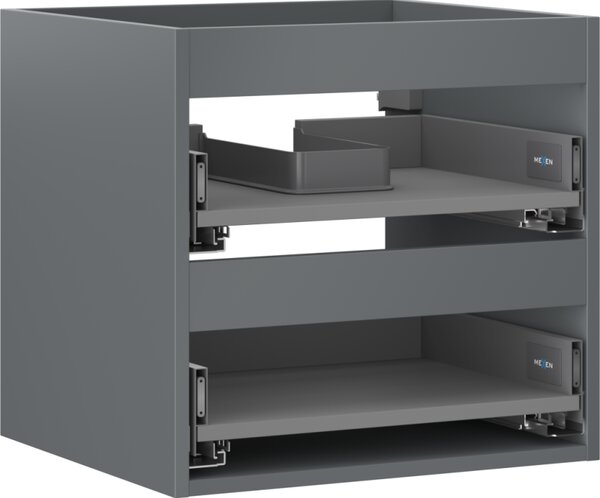 Mexen Box-A, dulap suspendat 50 cm, 2 sertare, grafit mat, 91AX0-0500-470-2-66