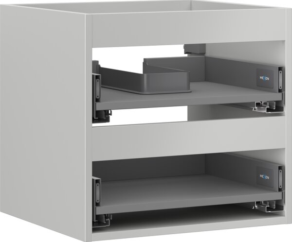 Mexen Box-A, dulap suspendat 50 cm, 2 sertare, gri mat, 91AX0-0500-470-2-62