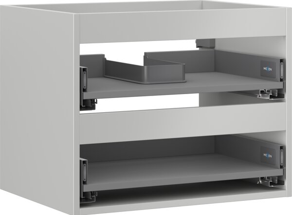 Mexen Box-A, dulap suspendat 60 cm, 2 sertare, gri mat, 91AX0-0600-470-2-62