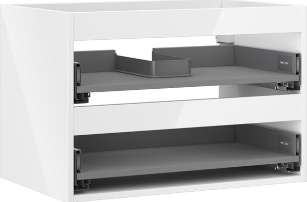 Mexen Box-A, dulap suspendat 70 cm, 2 sertare, alb lucios, 91AX0-0700-470-2-00