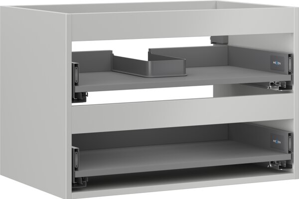 Mexen Box-A, dulap suspendat 70 cm, 2 sertare, gri mat, 91AX0-0700-470-2-62