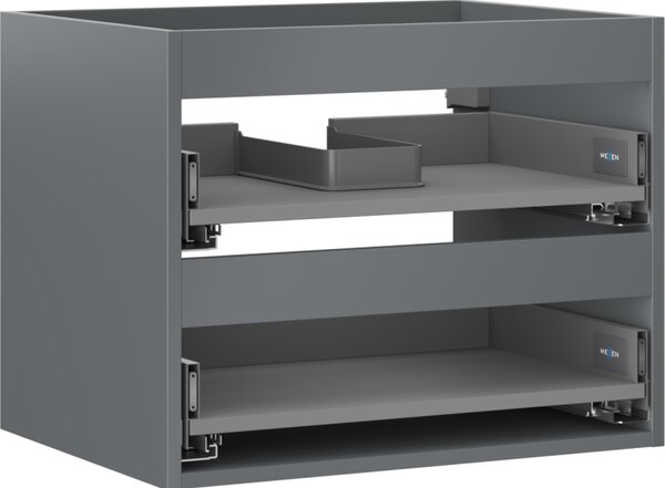Mexen Box-A, dulap suspendat 60 cm, 2 sertare, grafit mat, 91AX0-0600-470-2-66