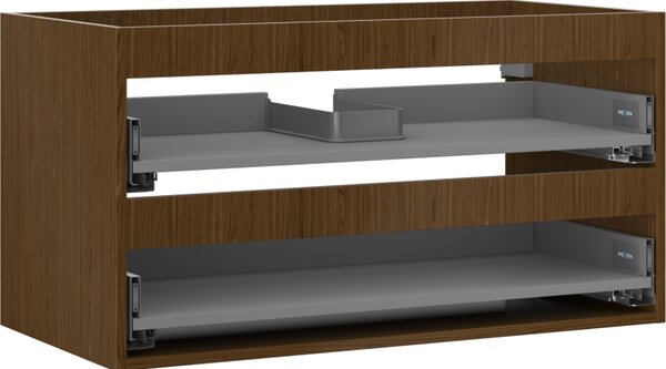 Mexen Box-A, dulap suspendat 90 cm, 2 sertare, nuc, 91AX0-0900-470-2-86