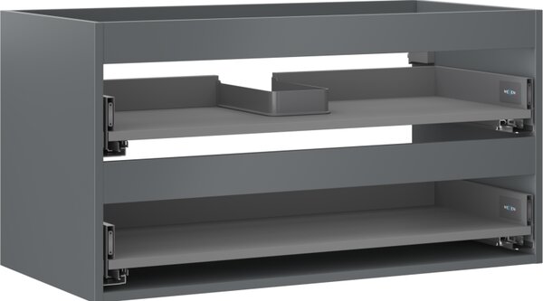 Mexen Box-A, dulap suspendat 90 cm, 2 sertare, grafit mat, 91AX0-0900-470-2-66
