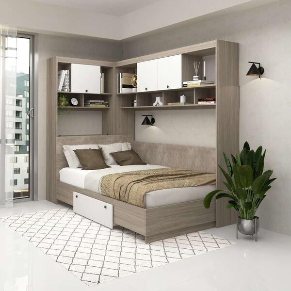 Dormitor colt AMBRO 7, Oak, Alb