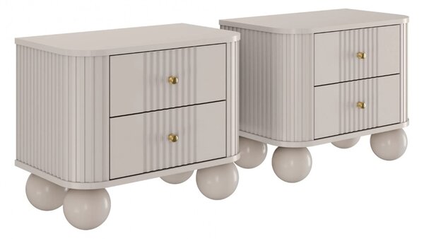 Set noptiere Vesper 56 cm - cașmir / mânere aurii / picioare rotunde
