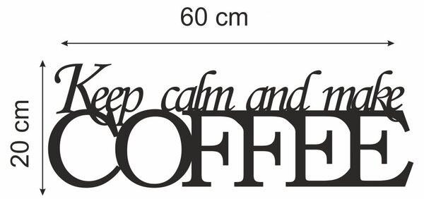 Semn de perete pentru bucătărie Cafea 20 x 60 cm Negru