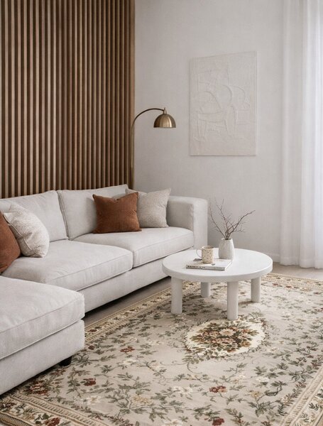 Model Lotos 1525 110, Covor Dreptunghiular, Crem Bej Dreptunghi, Bej, 80x150