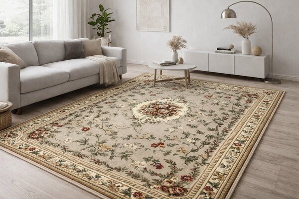 Model Lotos 1525 110, Covor Dreptunghiular, Crem Bej Dreptunghi, Bej, 80x150