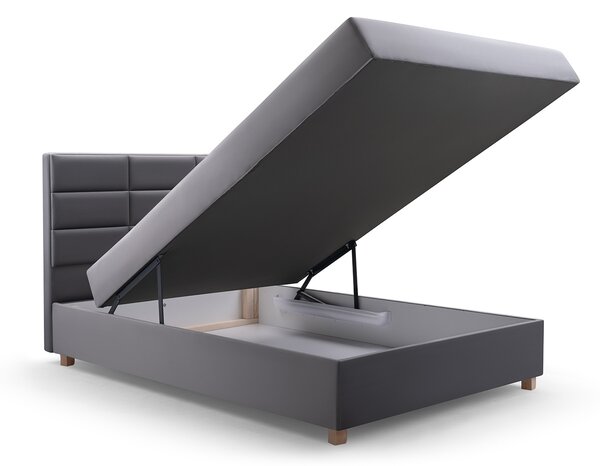 Pat de o persoană 120 cm Picasso II (Gri) (cu sp. depozitare și saltea) . Promo -13%. 1071512