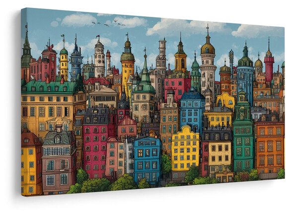 Tablou panorama urbană colorată