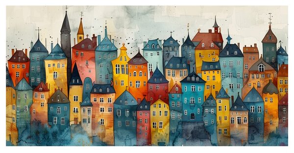 Tablou magia colorată a orașului