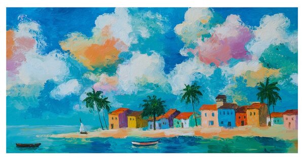 Tablou paradis tropical cu velier