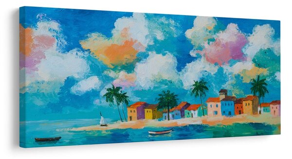 Tablou paradis tropical cu velier