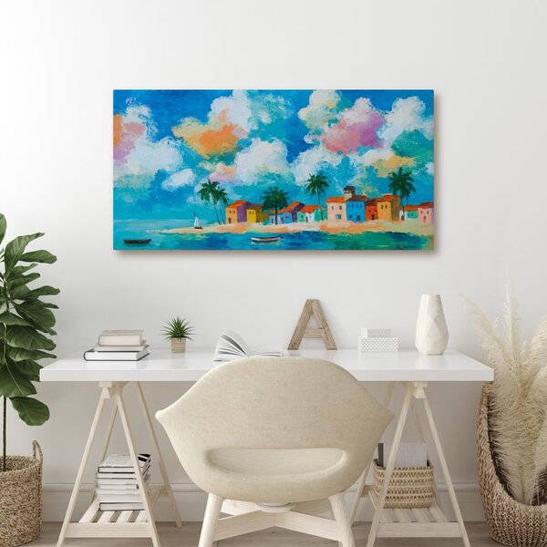 Tablou paradis tropical cu velier