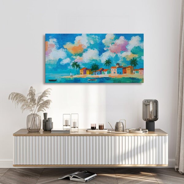 Tablou paradis tropical cu velier
