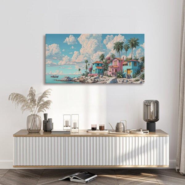 Tablou căsuțe tropicale lângă mare