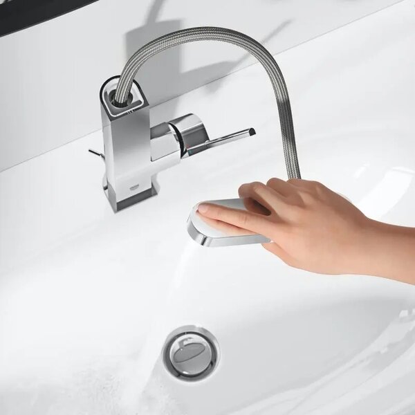 Grohe Plus - Baterie pentru lavoar L, cu ieșire Push-Open și capăt extras, crom 23844003